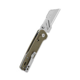 QSP Penguin Workmate Glyde Lock Utility Knife Stainless Steel Blade Khaki FRN Handle