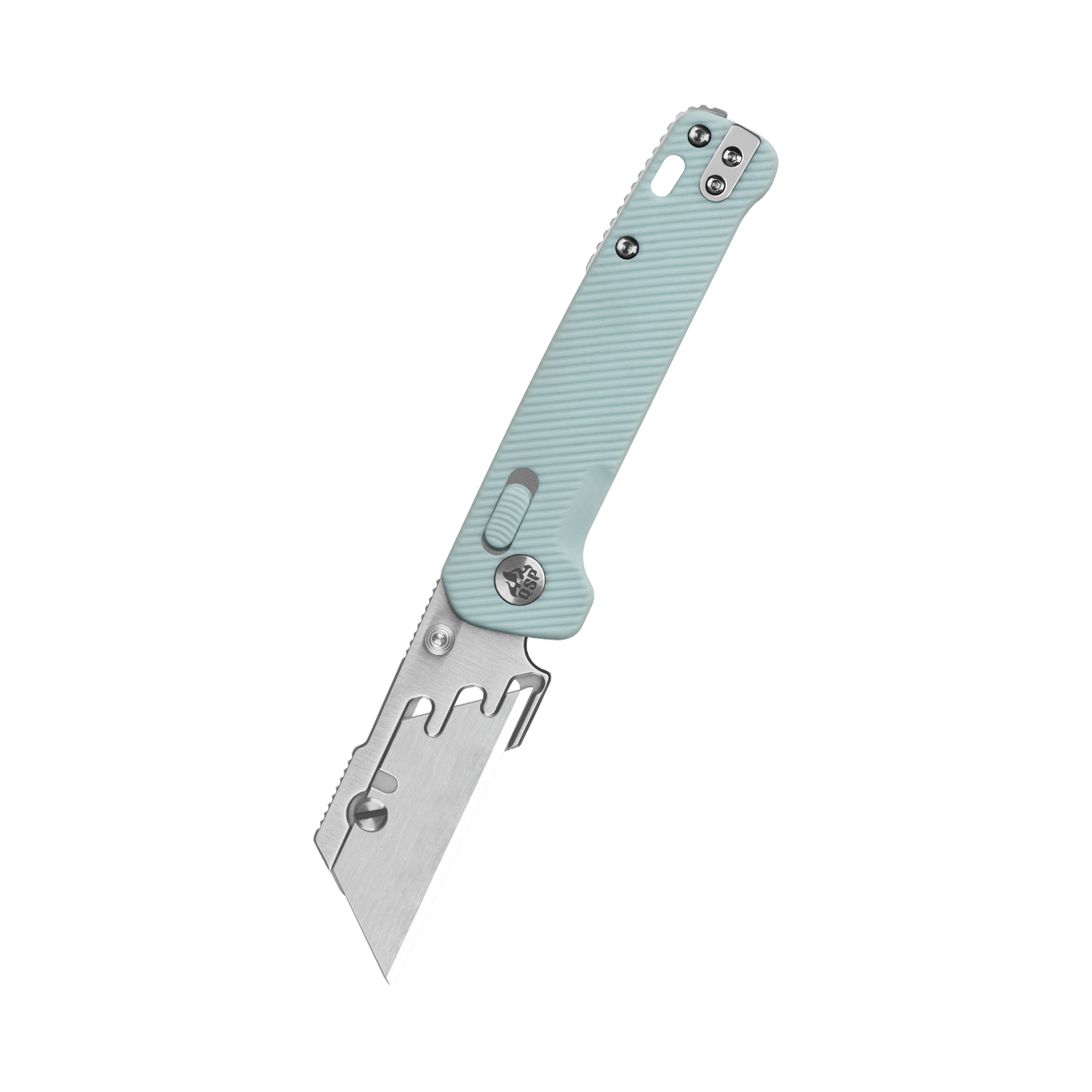 QSP Penguin Workmate Glyde Lock Utility Knife Stainless Steel Blade Ice Cream Blue FRN Handle