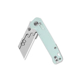 QSP Penguin Workmate Glyde Lock Utility Knife Stainless Steel Blade Ice Cream Blue FRN Handle