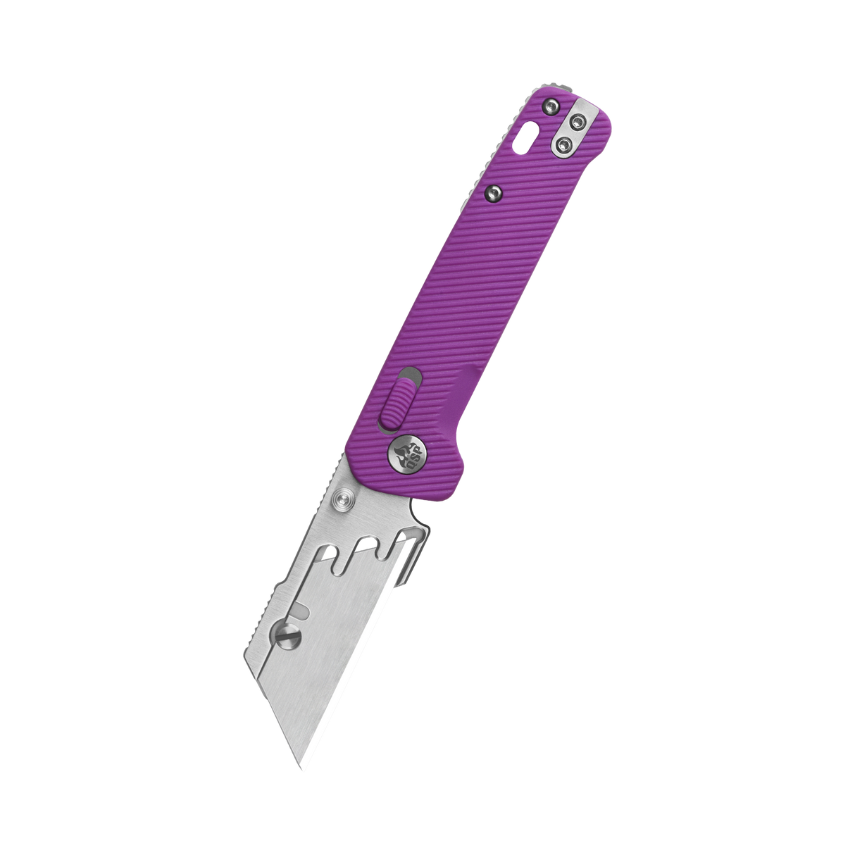 QSP Penguin Workmate Glyde Lock Utility Knife Stainless Steel Blade Purple FRN Handle