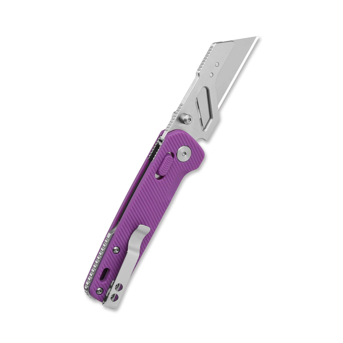 QSP Penguin Workmate Glyde Lock Utility Knife Stainless Steel Blade Purple FRN Handle