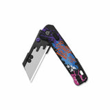 QSP Penguin Workmate Glyde Lock Utility Knife Stainless Steel Blade Black FRN Handle-Graffiti Edition