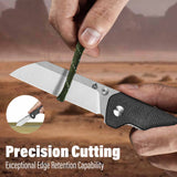 QSP Penguin V2 Liner Lock Pocket Knife D2 blade Dark Brown Micarta handle