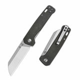 QSP Penguin V2 Liner Lock Pocket Knife D2 blade Dark Brown Micarta handle