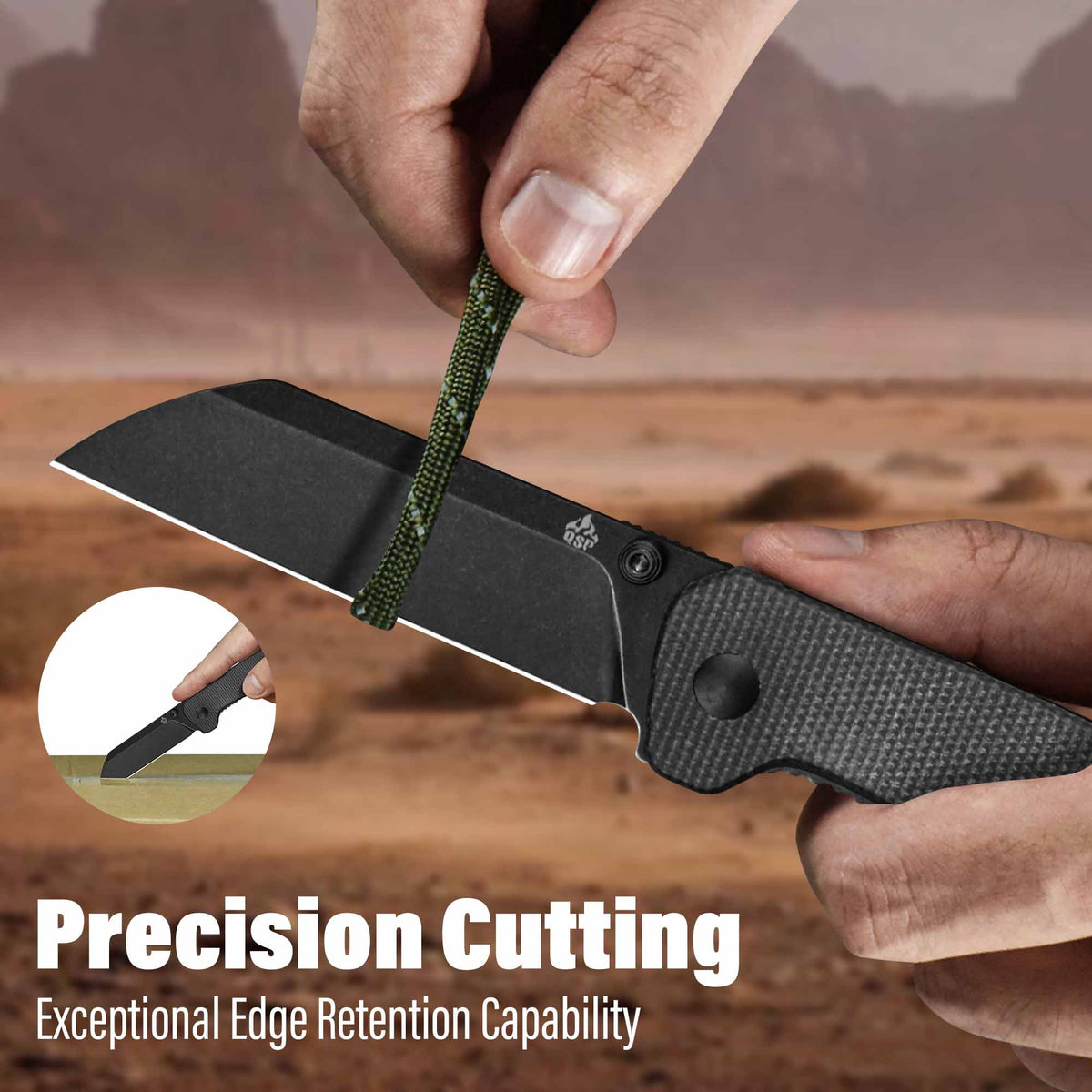 QSP Penguin V2 Liner Lock Pocket Knife D2 blade Dark Brown Micarta handle