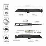 QSP Penguin V2 Liner Lock Pocket Knife D2 blade Dark Brown Micarta handle