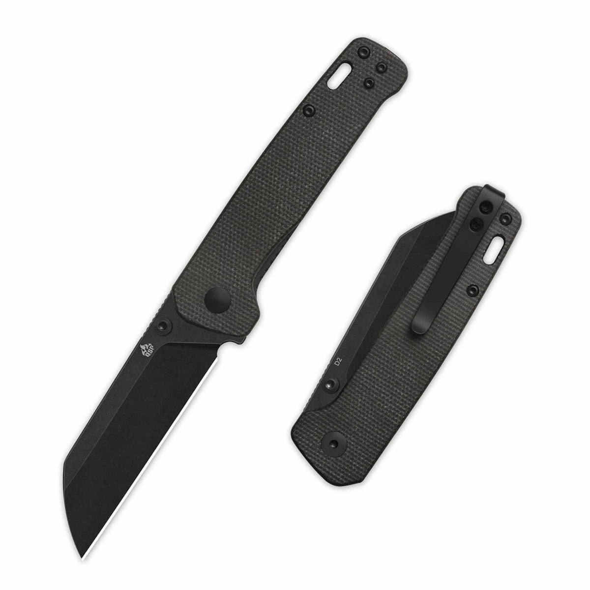 QSP Penguin V2 Liner Lock Pocket Knife D2 blade Dark Brown Micarta handle