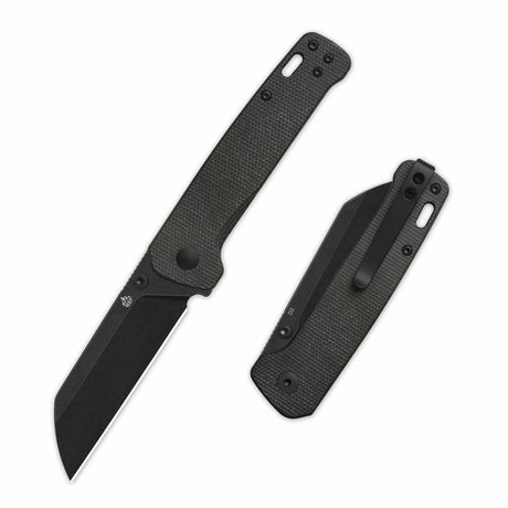 QSP Penguin V2 Liner Lock Pocket Knife D2 blade Dark Brown Micarta handle