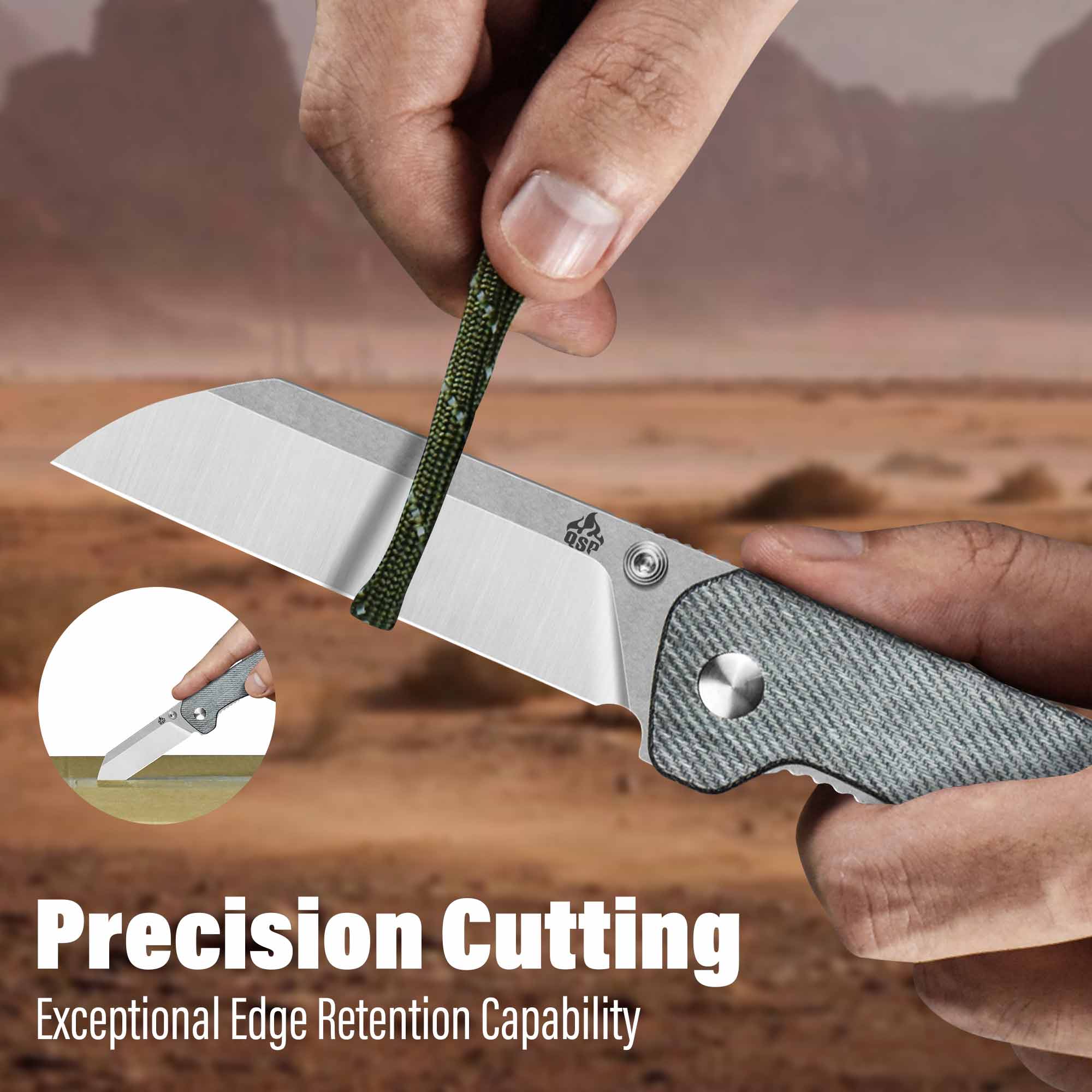QSP Penguin V2 | D2 | Denim Micarta | Liner Lock – QSP KNIFE