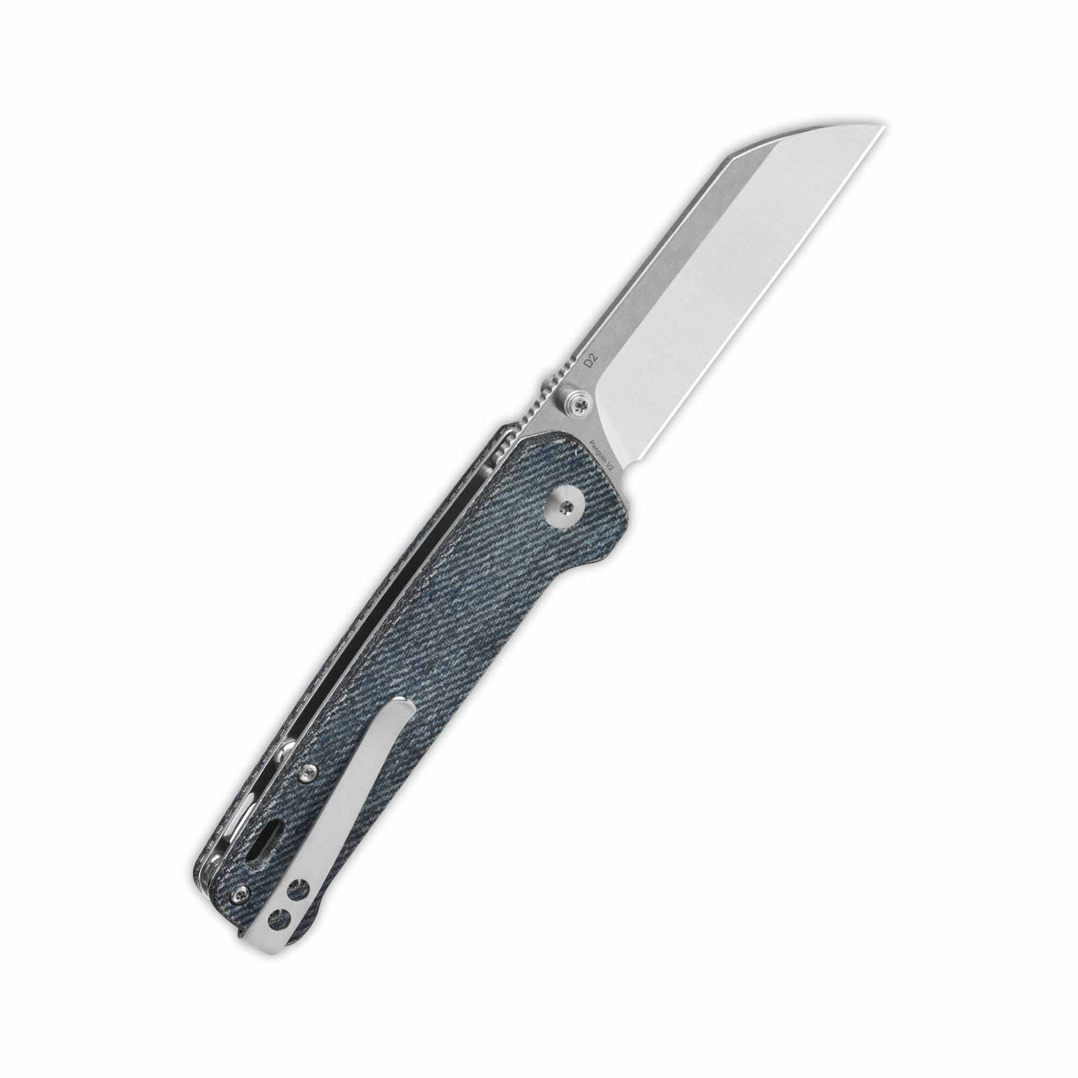 QSP Penguin V2 Liner Lock Pocket Knife D2 blade Denim Micarta handle