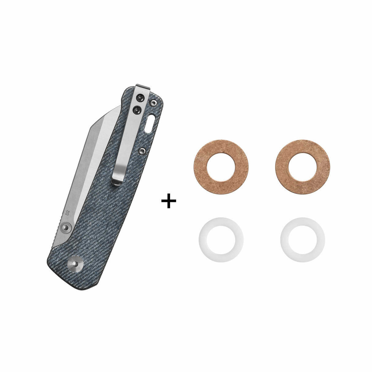 QSP Penguin V2 Liner Lock Pocket Knife D2 blade Denim Micarta handle