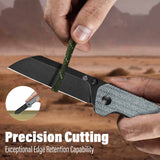 QSP Penguin V2 Liner Lock Pocket Knife D2 blade Denim Micarta handle