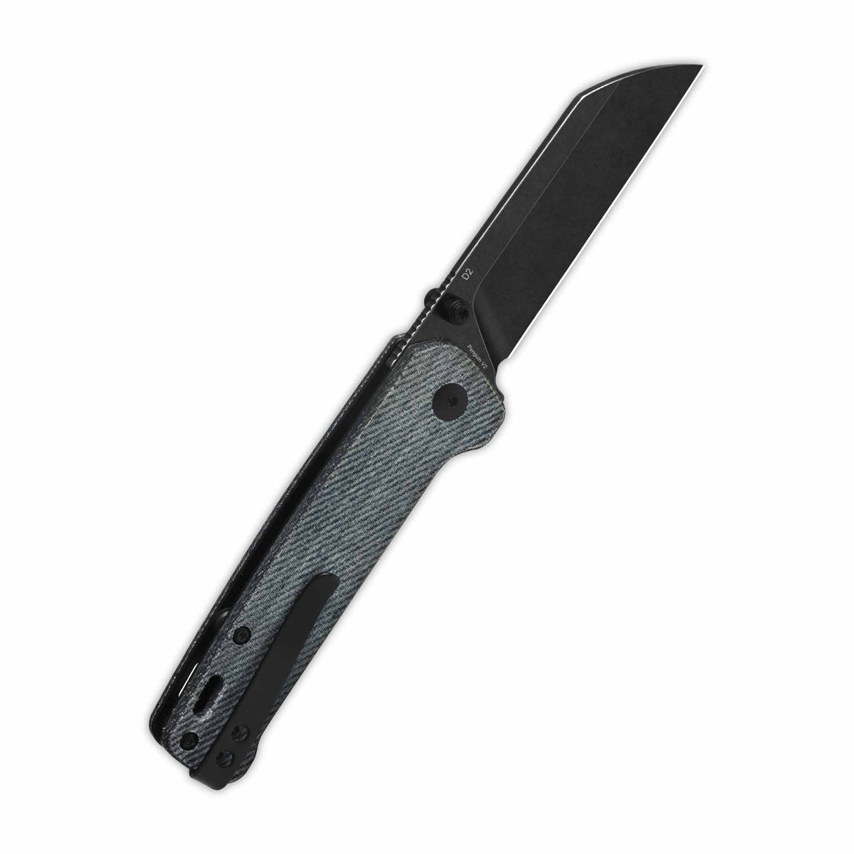 QSP Penguin V2 Liner Lock Pocket Knife D2 blade Denim Micarta handle