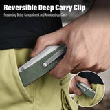 QSP Penguin V2 Liner Lock Pocket Knife D2 blade Green Micarta handle