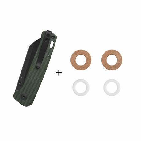 QSP Penguin V2 Liner Lock Pocket Knife D2 blade Green Micarta handle