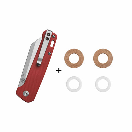QSP Penguin V2 Liner Lock Pocket Knife D2 blade Red Micarta handle