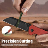 QSP Penguin V2 Liner Lock Pocket Knife D2 blade Red Micarta handle