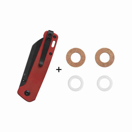 QSP Penguin V2 Liner Lock Pocket Knife D2 blade Red Micarta handle