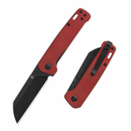 QSP Penguin V2 Liner Lock Pocket Knife D2 blade Red Micarta handle