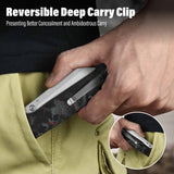 QSP Penguin V2 Liner Lock Pocket Knife D2 blade Red Shredded CF overlay G10 handle