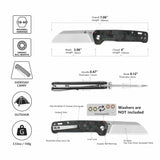 QSP Penguin V2 Liner Lock Pocket Knife D2 blade Red Shredded CF overlay G10 handle