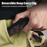 QSP Penguin V2 Liner Lock Pocket Knife D2 blade Red Shredded CF overlay G10 handle
