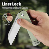 QSP Penguin V2 Liner Lock Pocket Knife D2 blade Jade G10 handle