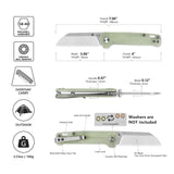 QSP Penguin V2 Liner Lock Pocket Knife D2 blade Jade G10 handle