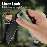 QSP Penguin V2 Liner Lock Pocket Knife D2 blade Jade G10 handle