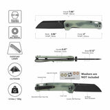 QSP Penguin V2 Liner Lock Pocket Knife D2 blade Jade G10 handle