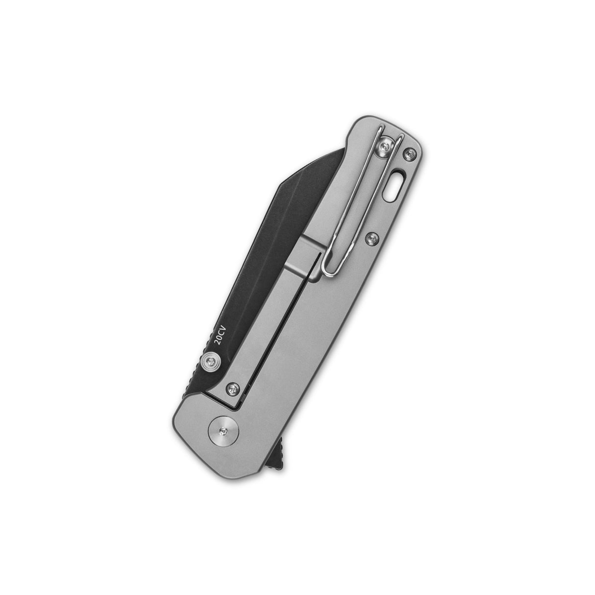 QSP Penguin Plus Frame Lock Pocket Knife 20CV Blade Aluminium Foil CF and Ti Handle