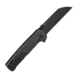 QSP Penguin Plus Frame Lock Pocket Knife 20CV Blade Yellow Green Camo CF and Ti Handle