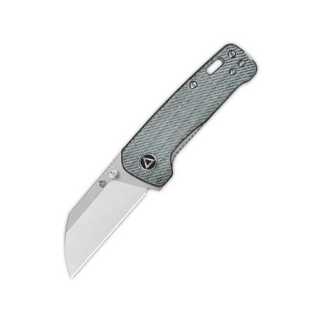 QSP Penguin Mini pocket knife with green micarta handle and polished blade.