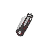 QSP Penguin Mini Liner Lock Pocket Knife 14C28N Blade Red Shredded CF overlay G10 Handle