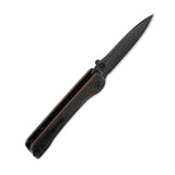 QSP Hawk pocket knife with drop point blade and textured black handle, closed view.