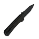 Closed QSP Hawk Liner Lock Pocket Knife with smooth ebony wood handle.