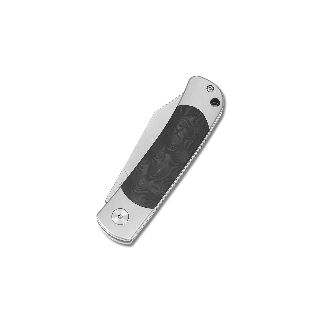 QSP Falcon slip joint pocket knife with marbled carbon fiber and S35VN blade