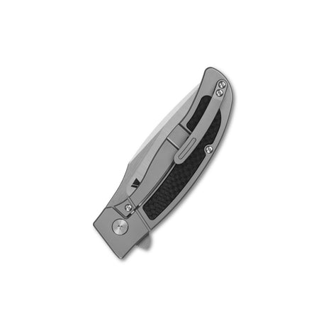 QSP Legatus pocket knife with titanium handle and M390 blade detail