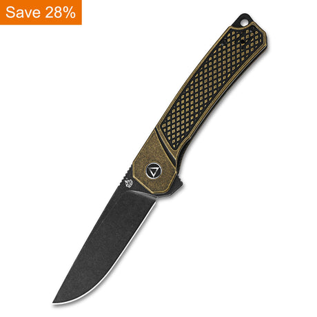 QSP Osprey Liner Lock Pocket Knife 14C28N Blade Brass Handle