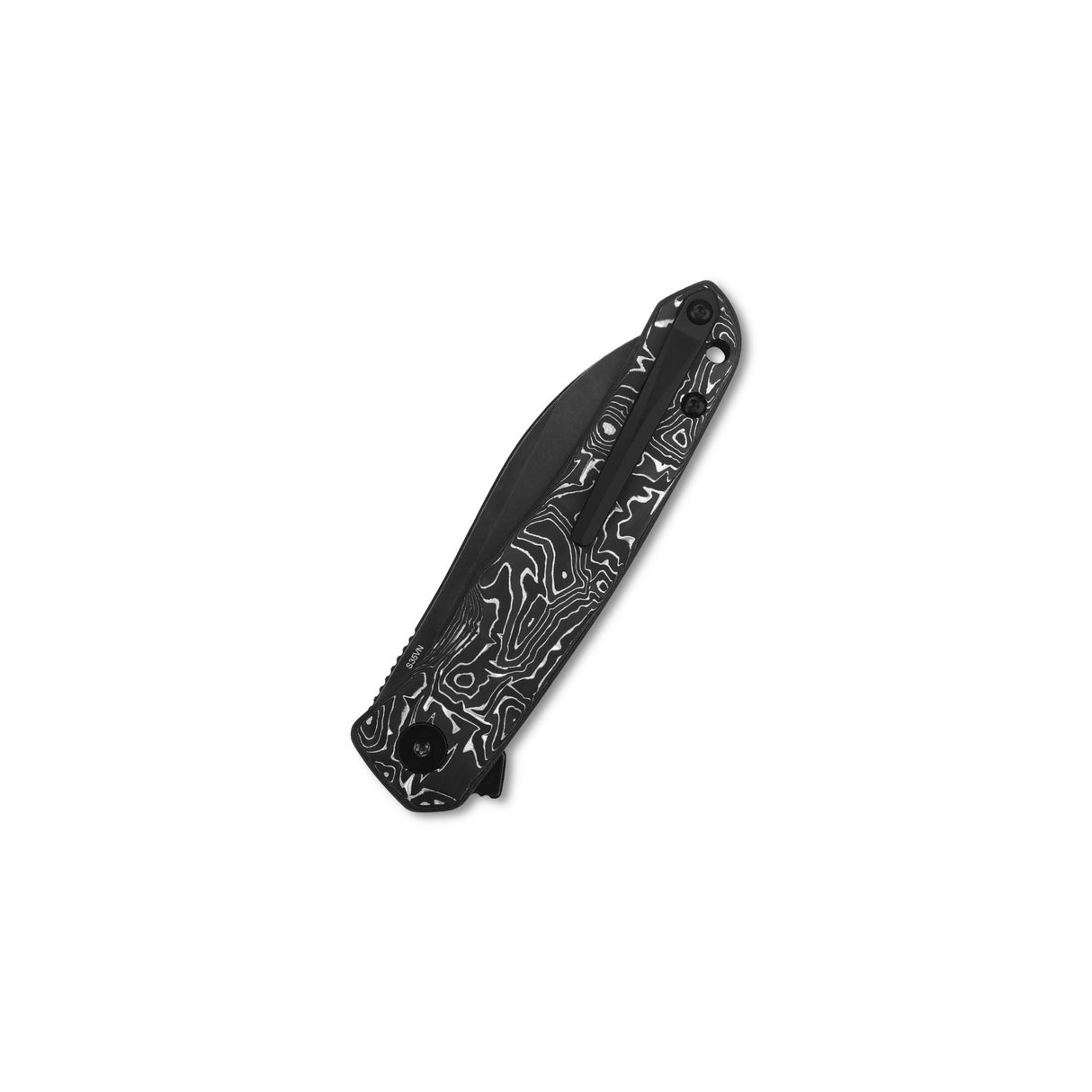 QSP Otter pocket knife with S35VN blade and unique black carbon fiber handle