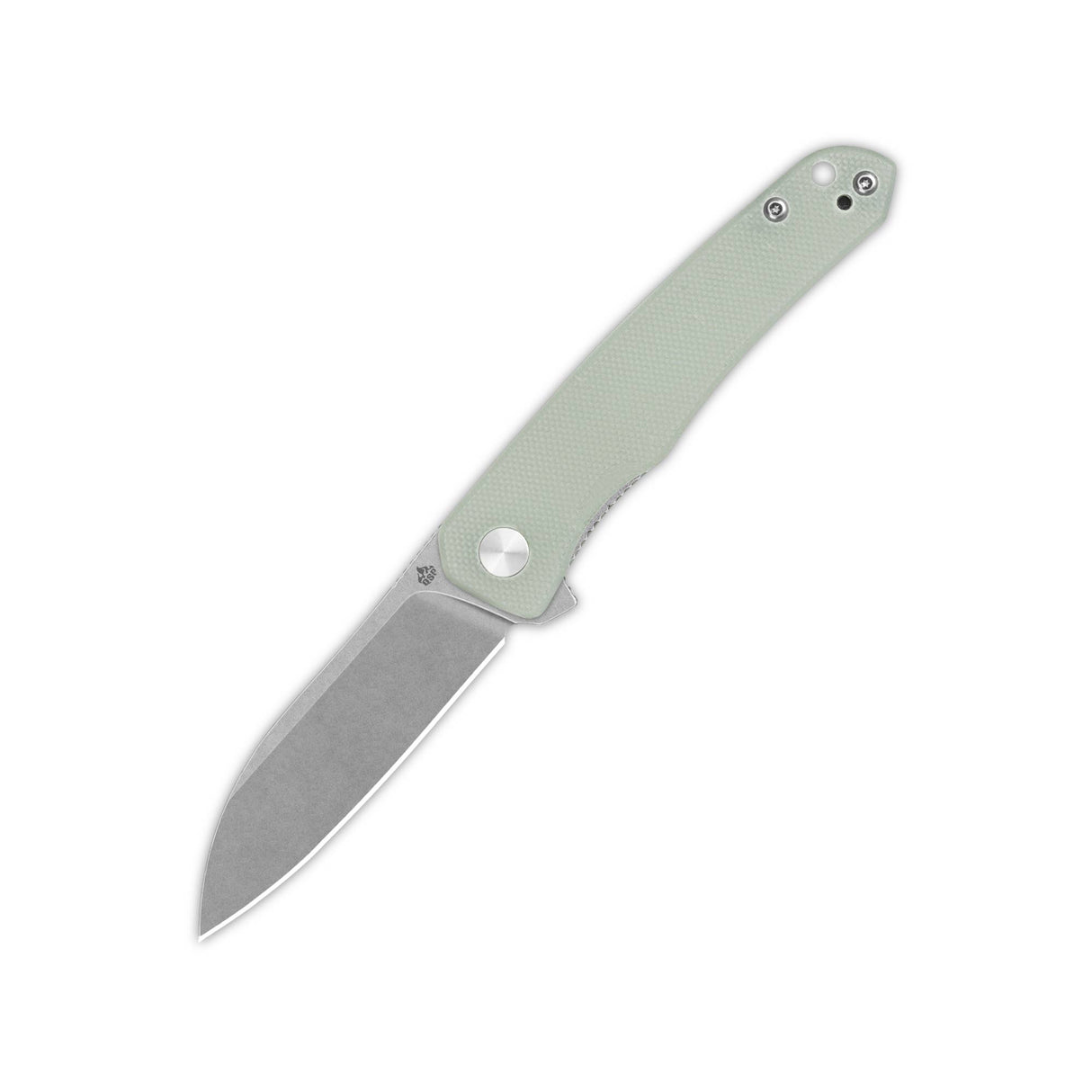QSP Otter pocket knife with jade G10 handle and 14C28N blade