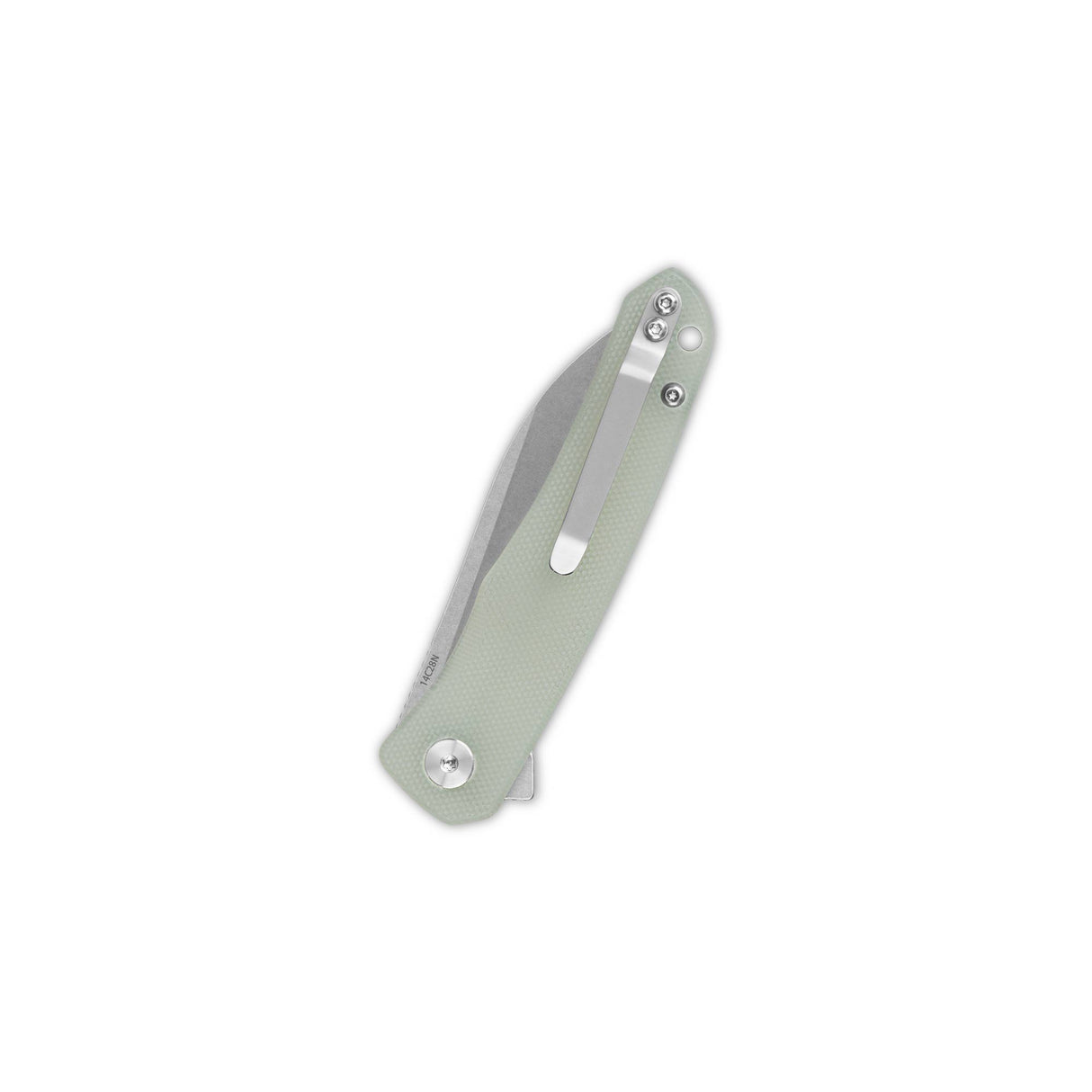QSP Otter Liner Lock Pocket Knife 14C28N Blade Jade G10 Handle