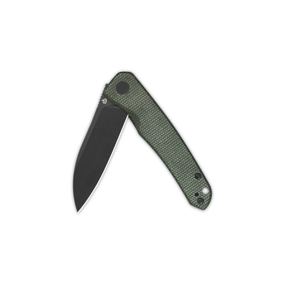 QSP Otter Liner Lock Pocket Knife 14C28N Blade Green Micarta Handle