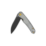 QSP Otter pocket knife open, 14C28N blade, denim micarta handle