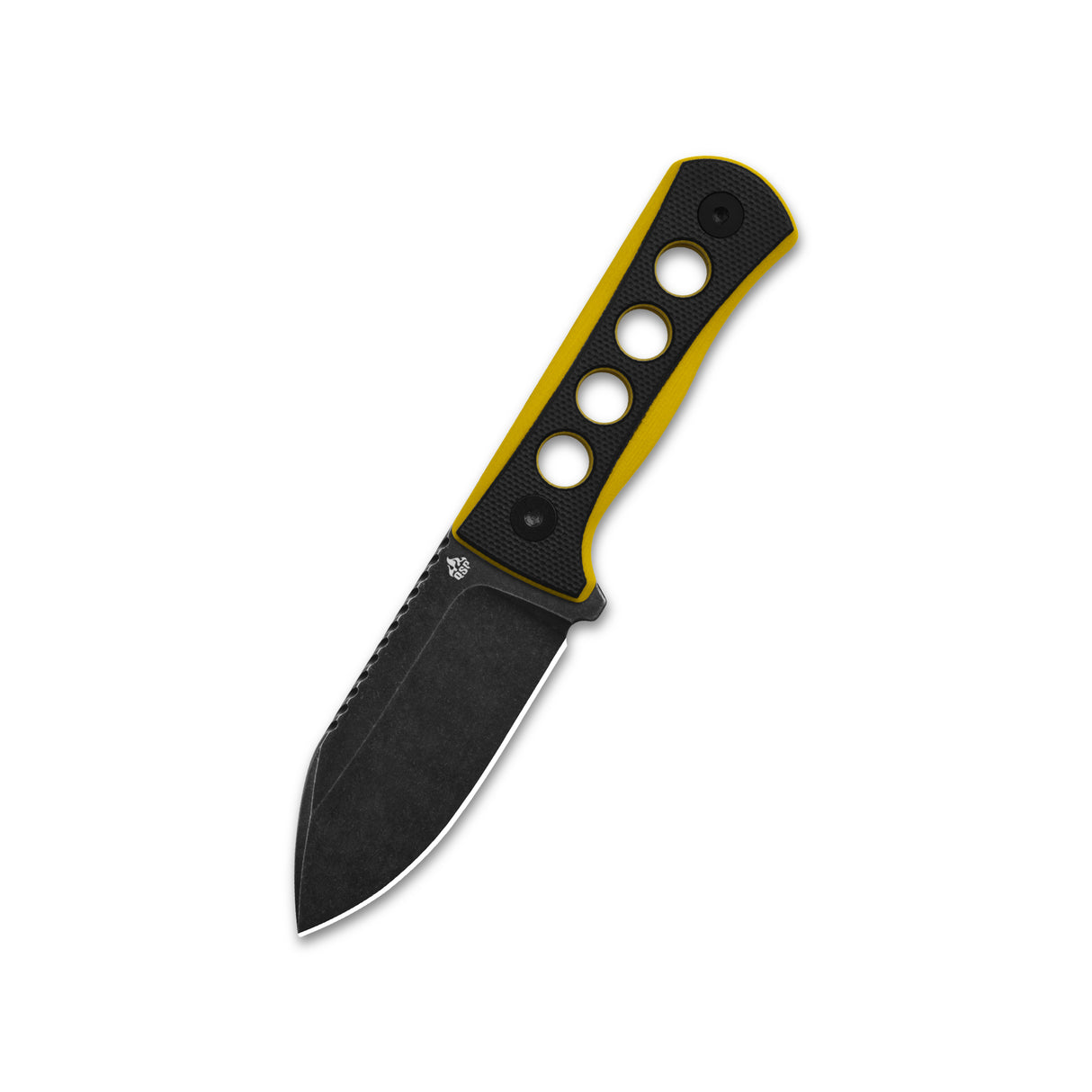 QSP Canary neck knife with 14C28N blade and black/yellow G10 handle