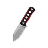 QSP Canary Neck Knife with 14C28N blade and Black/Red G10 handle