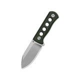 QSP Canary neck knife with 14C28N blade and green Micarta handle