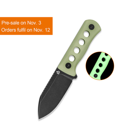 QSP Canary Neck knife 14C28N blade Glow-in-the-Dark Resin handle with Kydex sheath