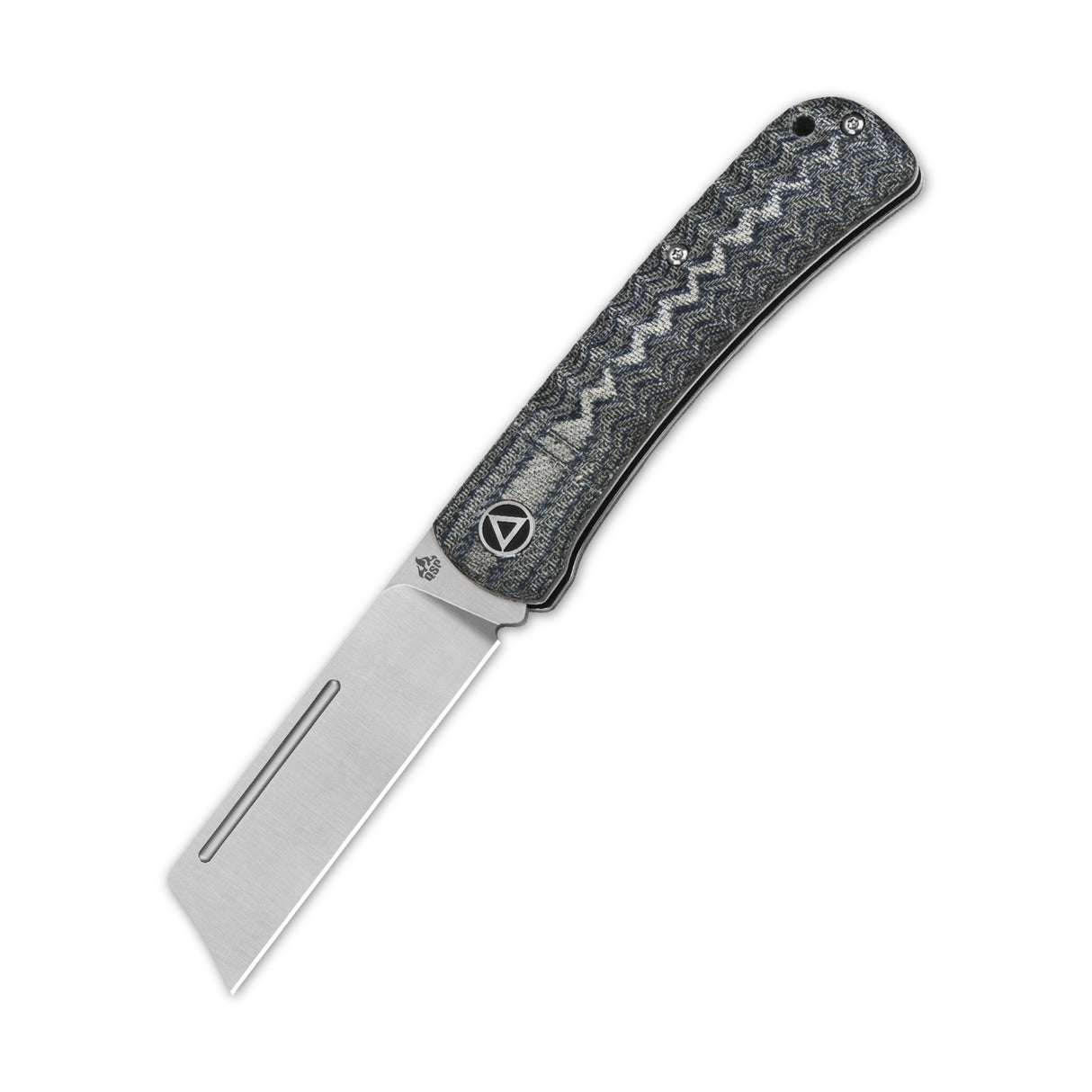 QSP Hedgehog Slip Joint Pocket Knife with textured green Micarta handle and satin blade