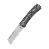 QSP Hedgehog Slip Joint Pocket Knife with textured green Micarta handle and satin blade